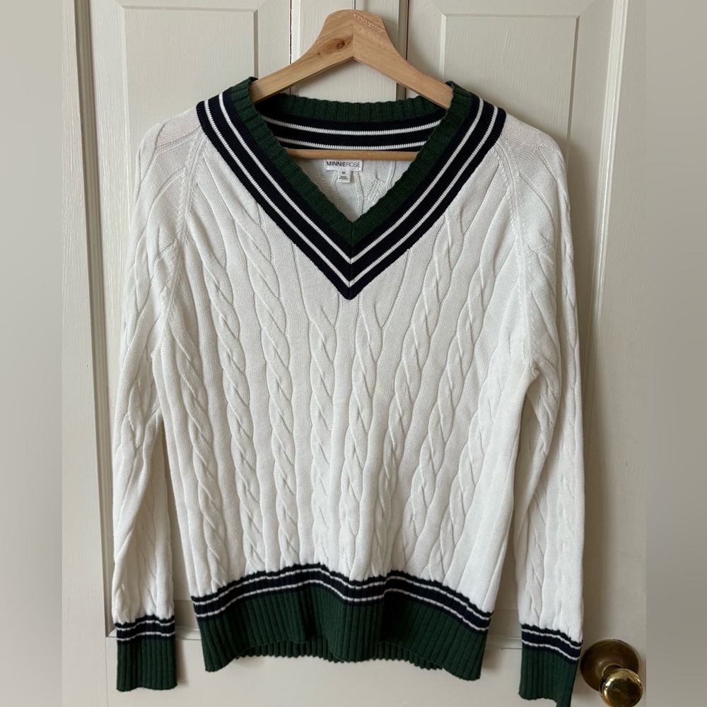 Minnierose cotton sporty cable v-neck